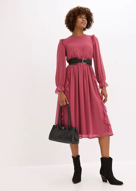 Šifónové šaty s volány, bonprix