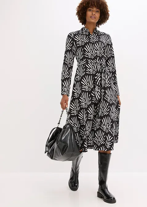 Midi šaty ze splývavé viskózy, bonprix