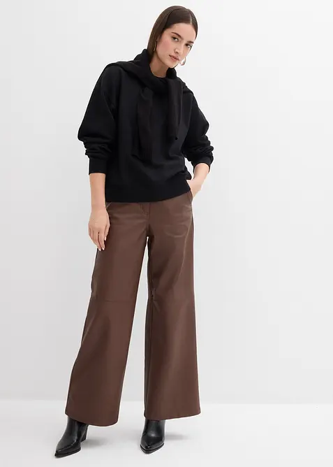 Mikina se &scaron;irok&yacute;m žebrovan&yacute;m l&iacute;mcem, z organick&eacute; bavlny, bonprix