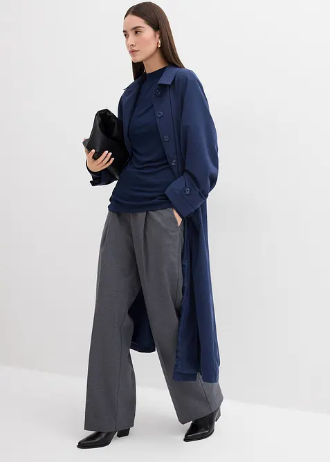 Žebrovan&eacute; tričko s nařasen&iacute;m, bonprix