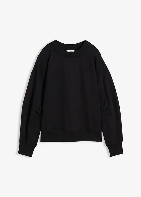 Mikina se &scaron;irok&yacute;m žebrovan&yacute;m l&iacute;mcem, z organick&eacute; bavlny, bonprix