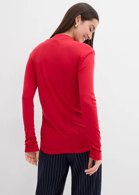 Žebrované tričko s nařasením, bonprix