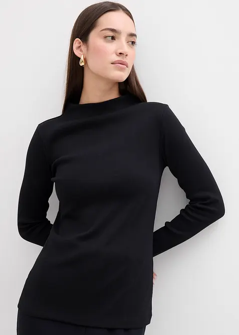 Žebrované tričko s dlouhým rukávem, bonprix