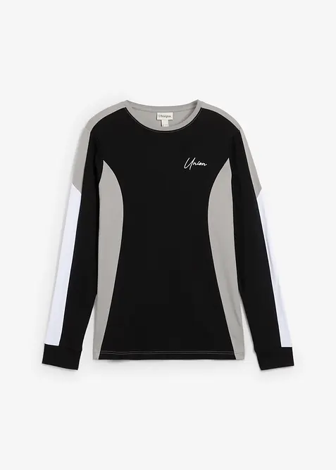 Triko s dlouhým rukávem, z elastické bavlněné směsi, Slim Fit, bonprix