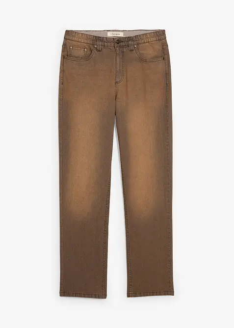 Lehké strečové džíny Classic Fit s pohodlným pasem a vintage sepráním, bonprix