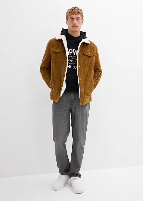 Dž&iacute;ny Regular Fit z čist&eacute; bavlny, s pohodln&yacute;m pasem, Straight, bonprix