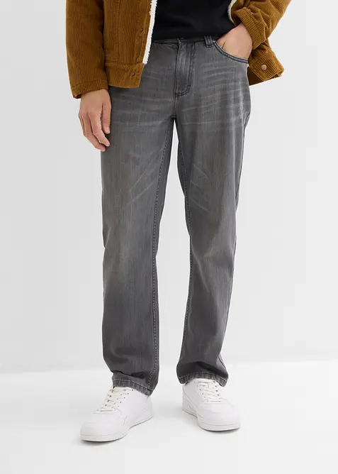 Dž&iacute;ny Regular Fit z čist&eacute; bavlny, s pohodln&yacute;m pasem, Straight, bonprix