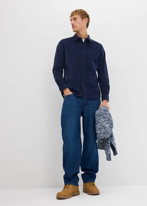 Měkká, strečová manšestrová košile z recyklovatelné organické bavlny, bonprix