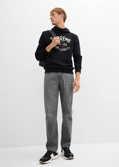 Mikina s kapucí, z měkké bavlněné směsi, bonprix