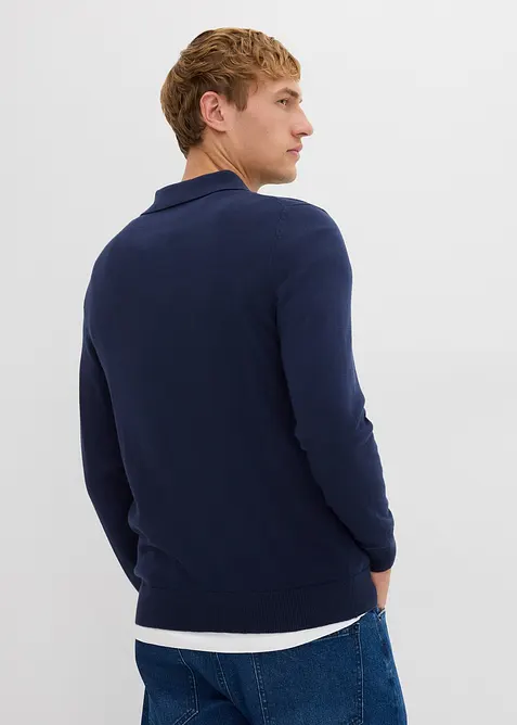 Pólo svetr z jemné pleteniny s luxusní merino vlnou, Slim Fit, bonprix