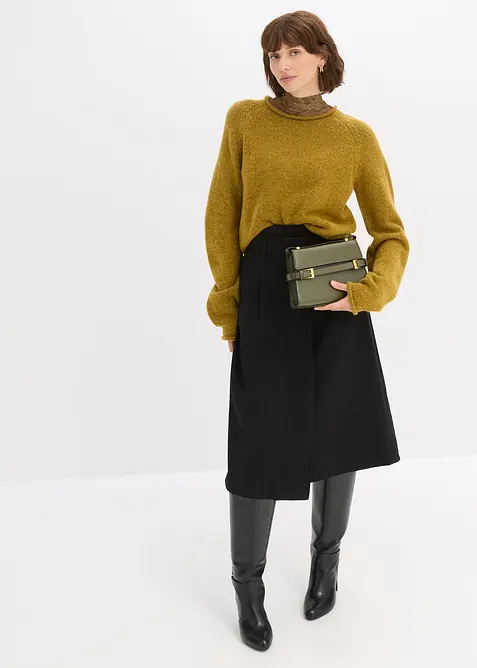 Midi sukně z viskózové směsi, bonprix