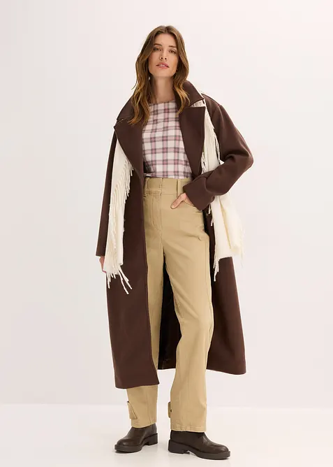 Keprové kalhoty s vysokým pasem, bonprix