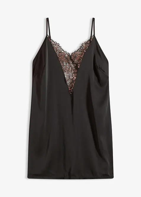 Saténové negližé s třpytivou přízí, bonprix