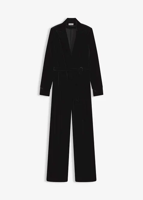 Žerzejový overal ze splývavého sametu, bonprix