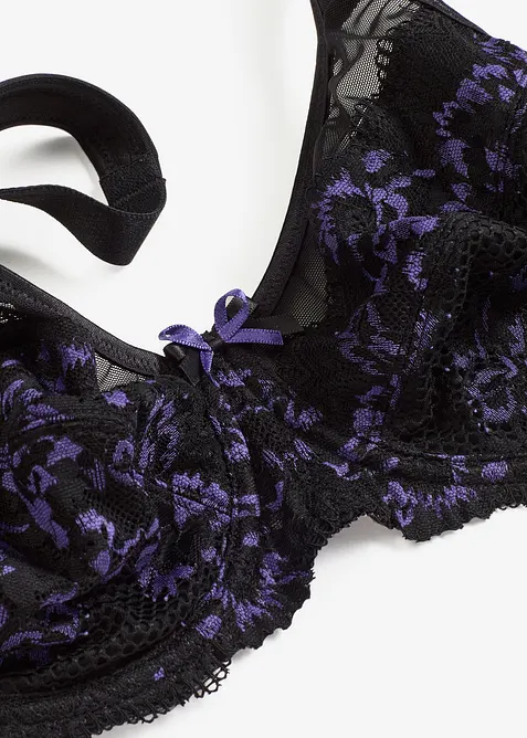 Zmenšovací podprsenka s polstrovanými ramínky a jemnou krajkou, bonprix