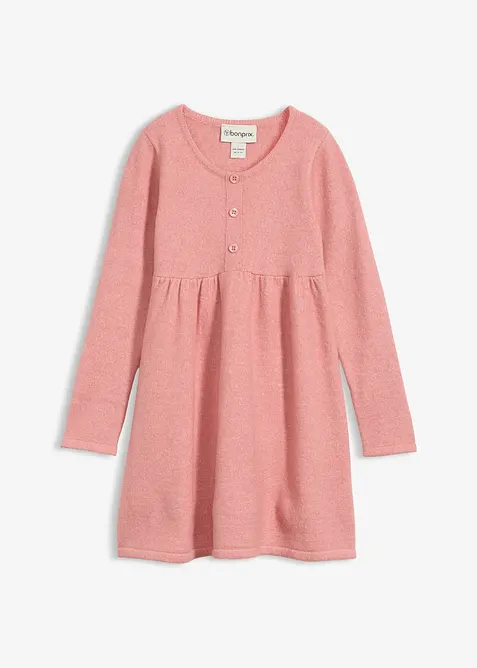 Pletené šaty s ozdobnou knoflíkovou lištou, bonprix