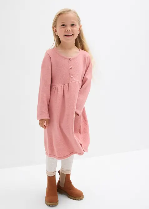 Pletené šaty s ozdobnou knoflíkovou lištou, bonprix