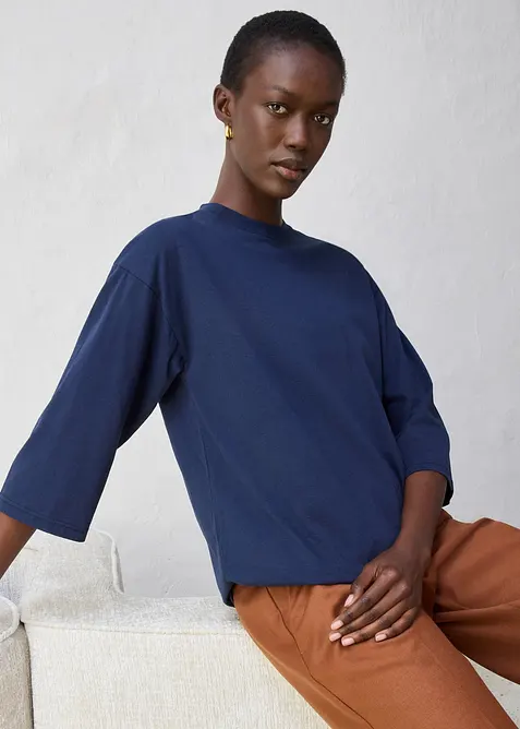 Tričko s lichoběžn&iacute;kov&yacute;m střihem a s pod&iacute;lem hedv&aacute;b&iacute;, bonprix