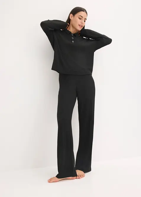 Dom&aacute;c&iacute; souprava z měkk&eacute;ho žebrovan&eacute;ho materi&aacute;lu, oversize, bonprix