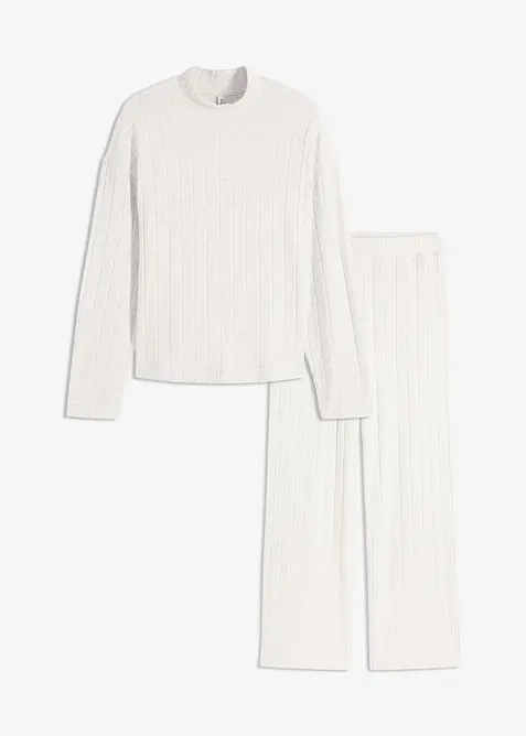 Domácí souprava z měkkého žebrovaného materiálu, oversize, bonprix