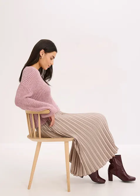 Krátký pletený kabátek s třpytivou přízí a podílem vlny, bonprix