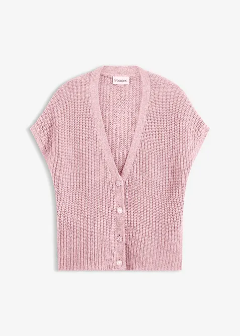 Pletená vesta s ozdobnými knoflíky a podílem vlny, bonprix