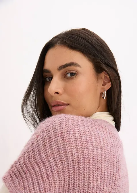 Pleten&aacute; vesta s ozdobn&yacute;mi knofl&iacute;ky a pod&iacute;lem vlny, bonprix