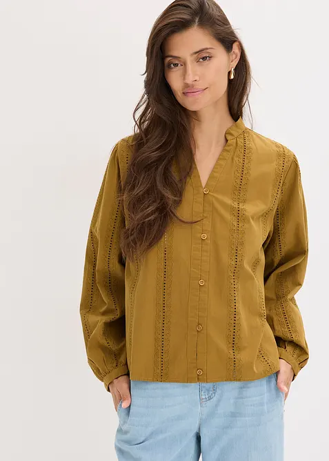 Halenka z bavlny, s krajkovými detaily, bonprix