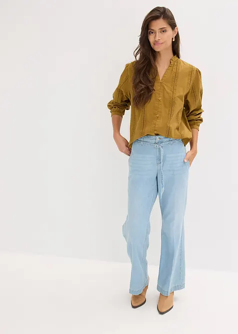 Halenka z bavlny, s krajkovými detaily, bonprix