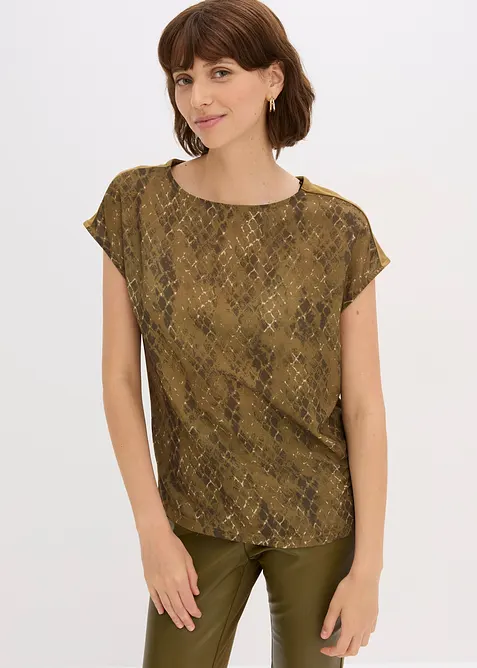 Tričko z kombinace tkanin, bonprix