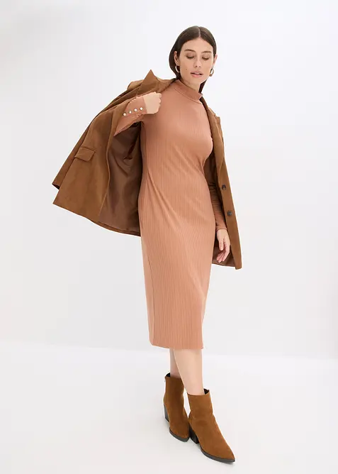 Žebrované žerzejové šaty z viskózové směsi, bonprix