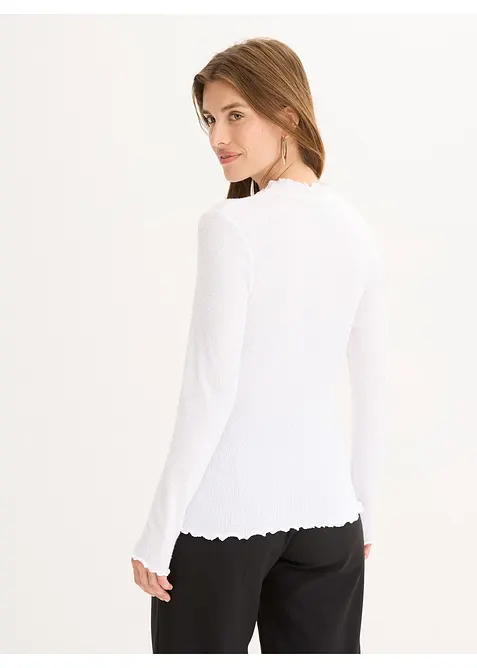 Žebrované tričko z viskózové směsi, bonprix