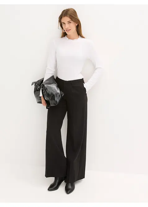 Žebrované tričko z viskózové směsi, bonprix