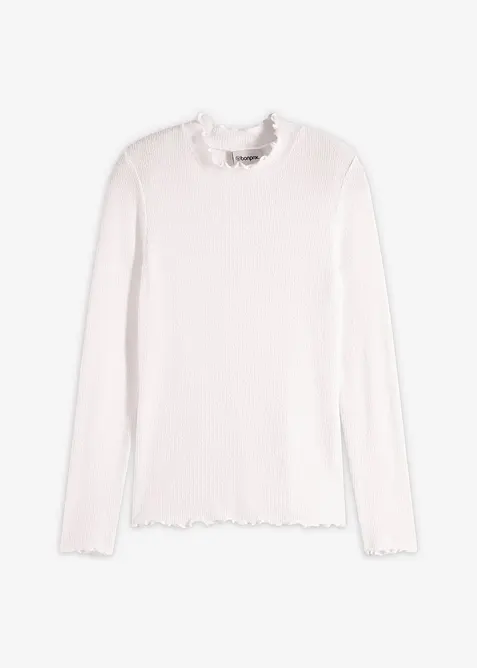 Žebrované tričko z viskózové směsi, bonprix