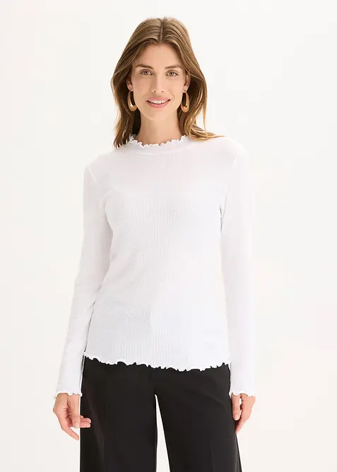 Žebrované tričko z viskózové směsi, bonprix