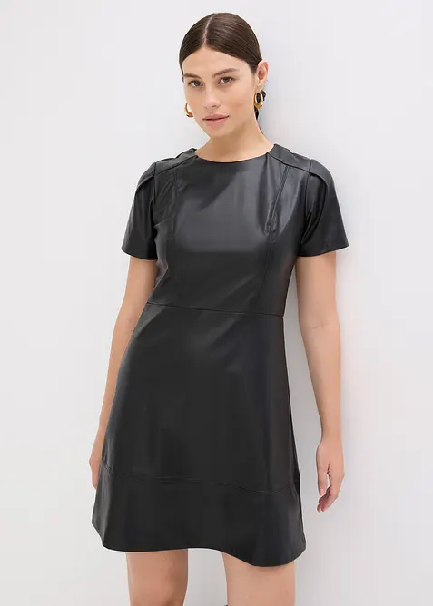 Krátké šaty z umělé kůže, bonprix
