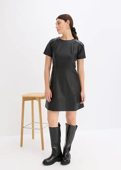 Krátké šaty z umělé kůže, bonprix