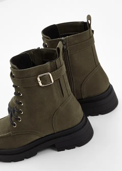 Šněrovací kotníková obuv s přezkou, bonprix