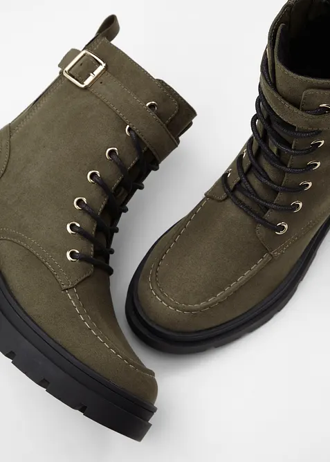 Šněrovací kotníková obuv s přezkou, bonprix