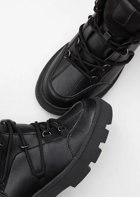 Šněrovací kotníková obuv s podšívkou, bonprix