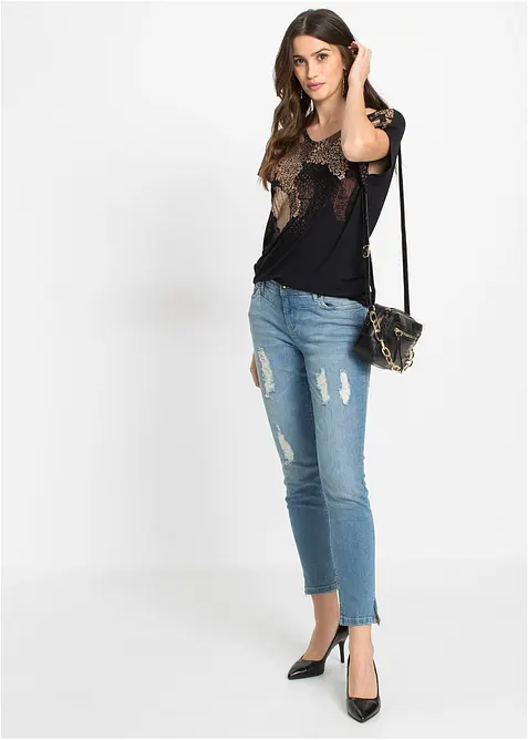 Tričko z jemné směsi s viskózou, bonprix