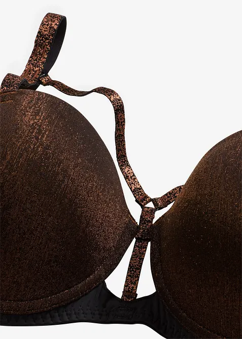 Balkonetová podprsenka z třpytivého materiálu, bonprix