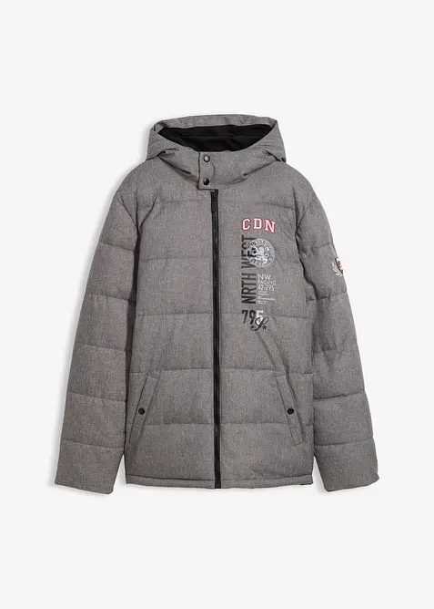 Prošívaná zimní bunda s kapucí, bonprix