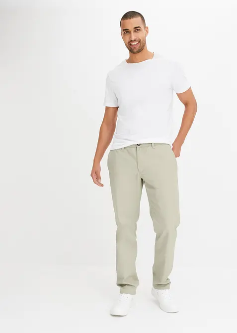 Strečové chino kalhoty Relaxed Fit s organickou bavlnou, Straight, bonprix