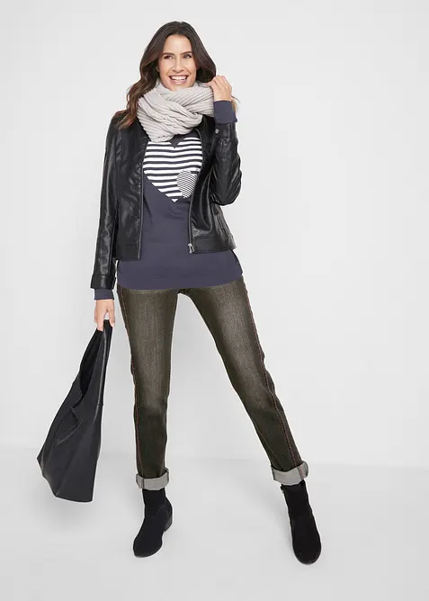 Bavlněn&eacute; triko s potiskem, dlouh&yacute; ruk&aacute;v, bonprix