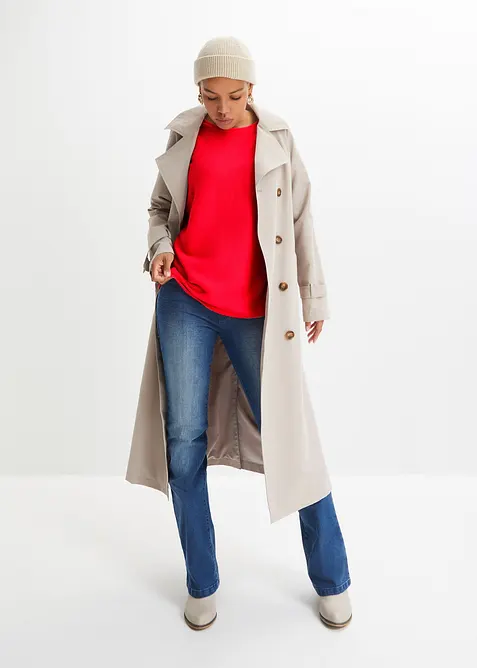 Oversize žebrovan&yacute; svetr ze směsi s visk&oacute;zou, bonprix