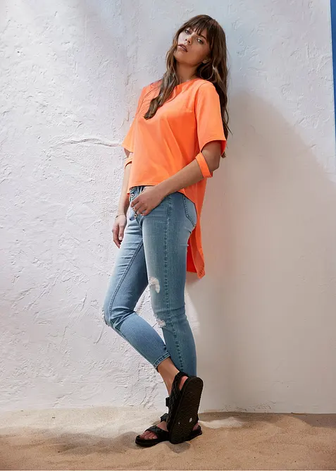 Zkr&aacute;cen&eacute; dž&iacute;ny Skinny Destroyed, bonprix