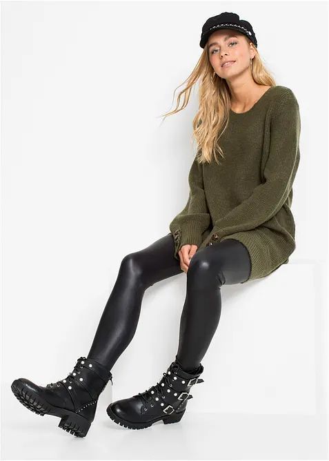 Dlouhý svetr s knoflíky, bonprix