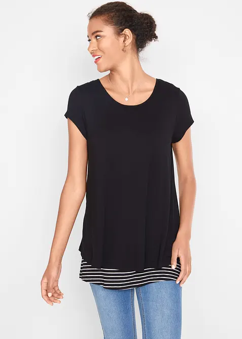 Těhotenské/kojicí tričko z viskózy 2v1, bonprix