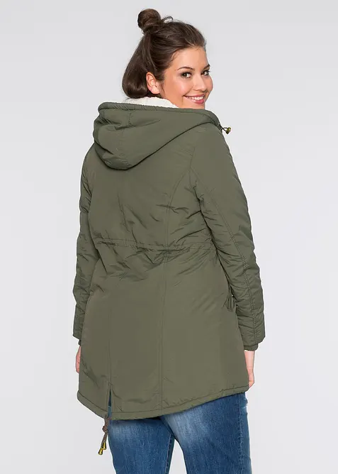 Parka s flísem z medvídkového plyše, bonprix